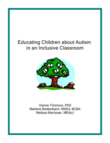 Educating Children About Autism In . - Prince Edward Island