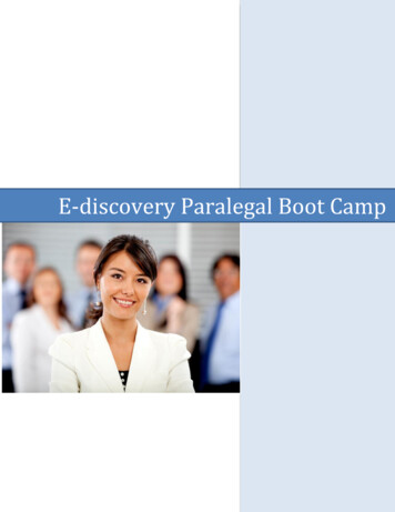 E-discovery Paralegal Boot Camp