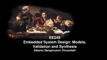 EE249 Embedded System Design: Models, Validation And 