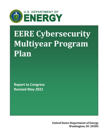 EERE Cybersecurity Multiyear Program Plan - Energy