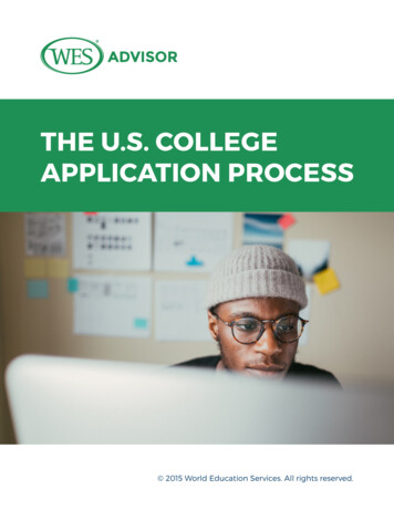 THE U.S. COLLEGE APPLICATION PROCESS - World Education Services