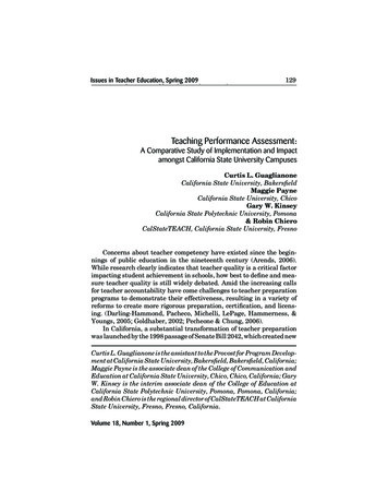 Teaching Performance Assessment: A Comparative Study Of . - Ed