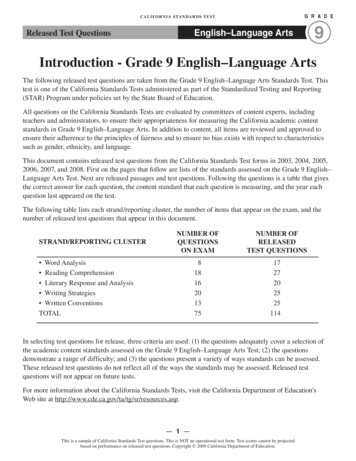 Introduction - Grade 9 English–Language Arts