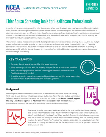Elder Abuse Screening Tools For Healthcare Professionals