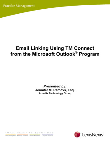 Email Linking Using TM Connect From The Microsoft Outlook .