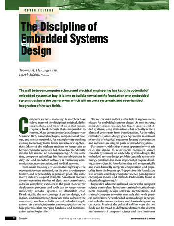 The Discipline Of Embedded Systems Design