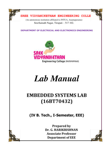 Embedded Systems Lab Manual - Svec.education
