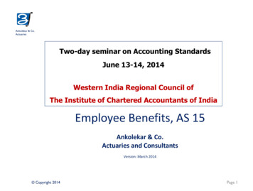 Employee Benefits As 15 - Western India Regional Council Of ICAI