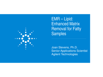 EMR - Lipid: Enhanced Matrix Removal For Fatty Samples