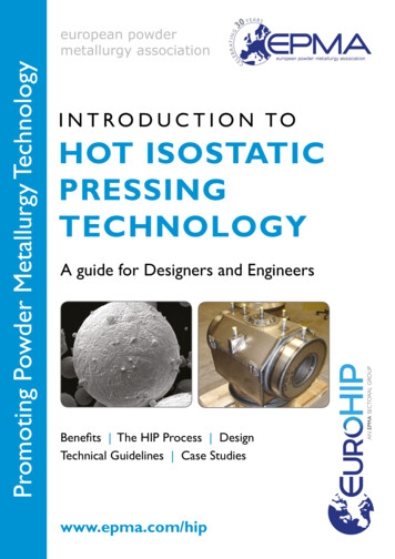 INTRODUCTION TO HOT ISOSTATIC PRESSING TECHNOLOGY