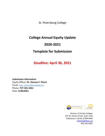 College Annual Equity Update 2020-2021 Template For Submission Deadline .