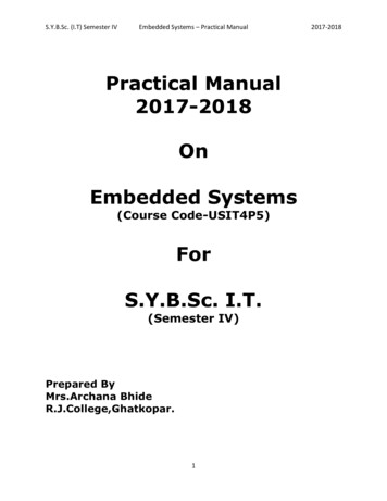 Practical Manual 2017-2018 On Embedded Systems