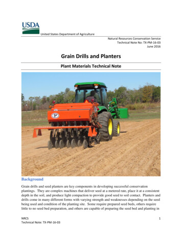 Grain Drills And Planters - USDA