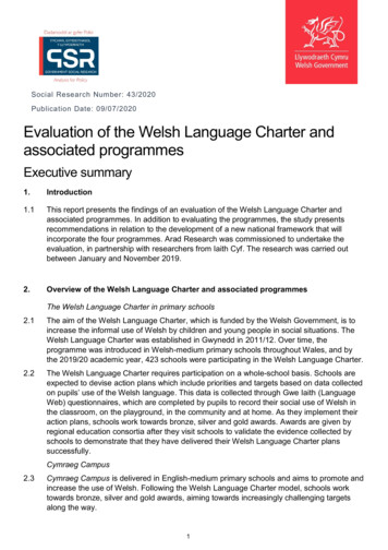 Evaluation Of The Welsh Language Charter And . - Welsh Government