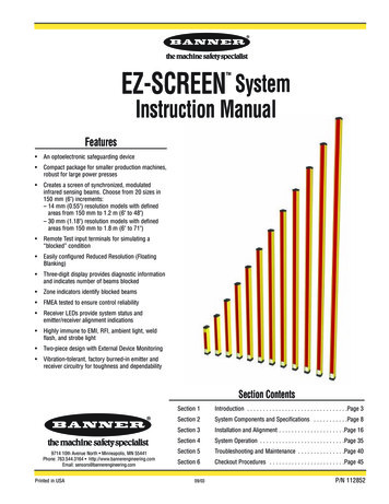 EZ-SCREEN Instruction Manual - SYSTA