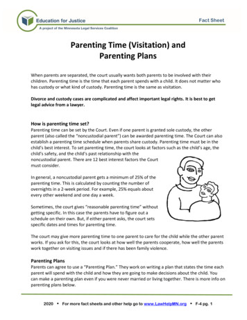 Parenting Time (Visitation) And Parenting Plans - LawHelp Minnesota