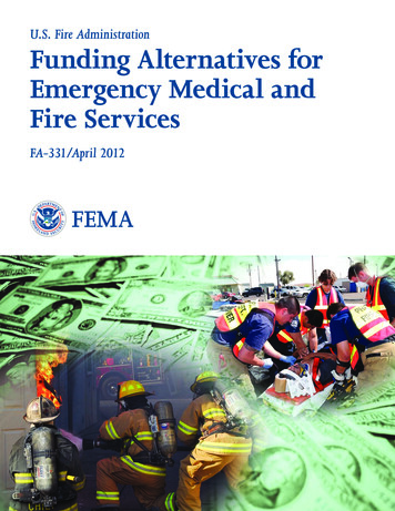 U.S. Fire Administration Funding Alternatives For Emergency Medical And .