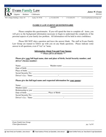 Family Law Client Questionnaire