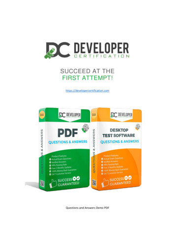 SUCCEED AT THE FIRST ATTEMPT! - DeveloperCertification