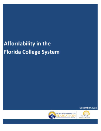 Affordability In The Florida College System - Fldoe 
