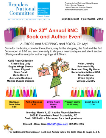 The 23 Rd Annual BNC Book And Author Event - Brandeis University