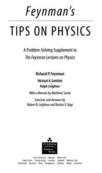 Feynman Tips On Physics