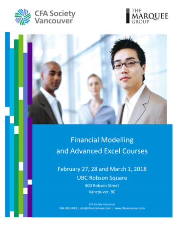 Financial Modelling And Advanced Excel Courses - CFA Society