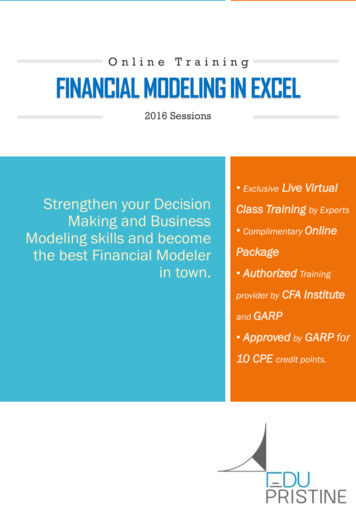 FINANCIAL MODELING IN EXCEL MASTERCLASS 2016 . - 