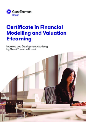 Certificate In Financial Modelling And Valuation E- Learning