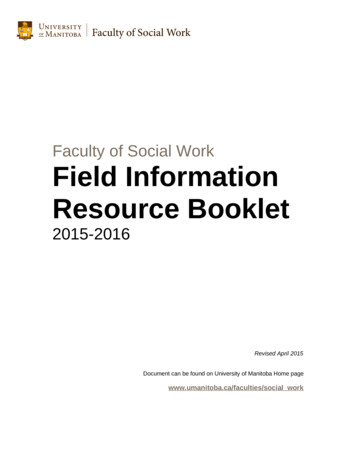 Faculty Of Social Work Field Information Resource Booklet