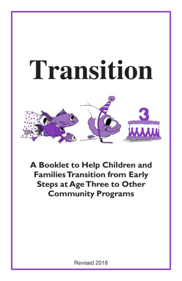 Transition: A Booklet To Help Children And Families .