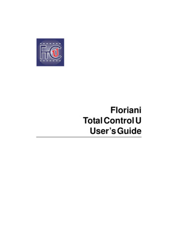 Floriani Toatl Control U Users’ Guide - RNK Distributing