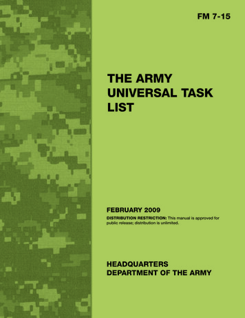 THE ARMY UNIVERSAL TASK LIST - BITS