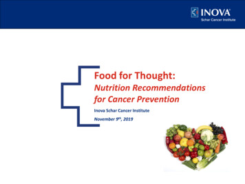 Food For Thought Cancer Nutrition Guidelines - Inova
