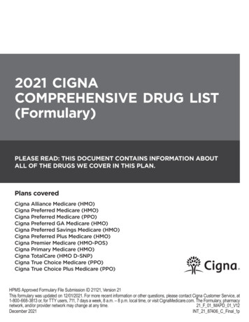 2021 CIGNA COMPREHENSIVE DRUG LIST (Formulary)