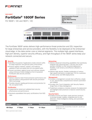 FortiGate 1800F Series - Fortinet Enterprise Security Without Compromise