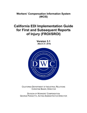 California EDI Implementation Guide For First And Subsequent Reports Of .