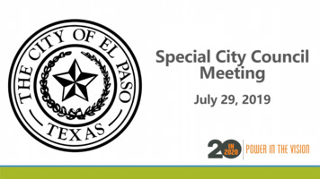 Special City Council Meeting - New.elpasotexas.gov