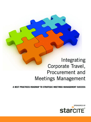 Integrating Corporate Travel, Procurement And Meetings Management