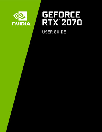NVIDIA GeForce RTX 2070 User Guide