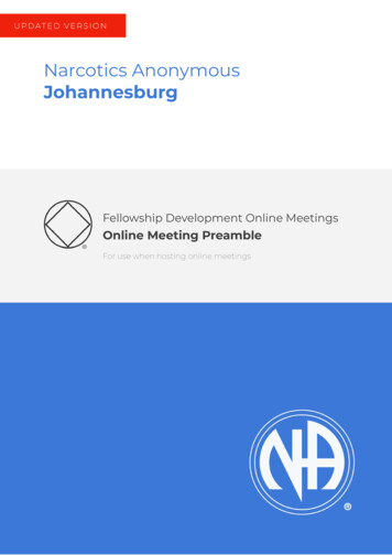 Generic Online Meeting Preamble - 202001