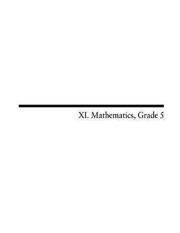 XI. Mathematics, Grade 5 - Massachusetts Department Of .