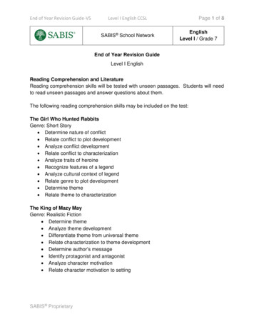 End Of Year Revision Guide-V5 Level I English CCSL Page Of
