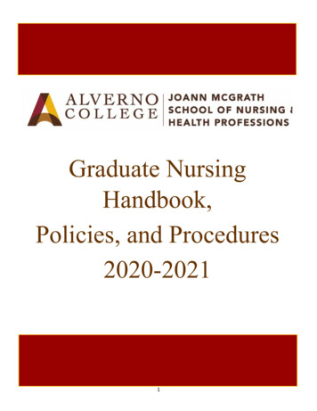 Graduate Nursing Handbook, Policies, And Procedures 2020-2021