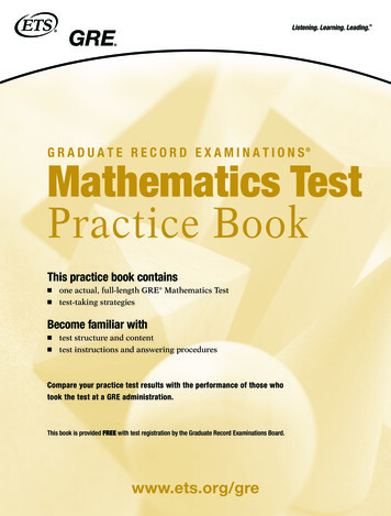 GRADUATE RECORD EXAMINATIONS . - Web.math.ucsb.edu