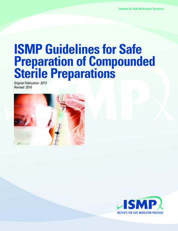 ISMP Guidelines For Safe Preparation Of Compounded Sterile .