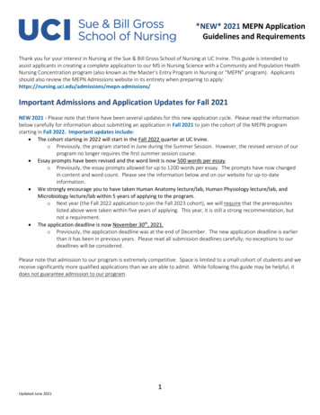Important Admissions And Application Updates For Fall 2021 - UCI Nursing
