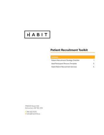 Patient Recruitment Toolkit - University Of Alberta