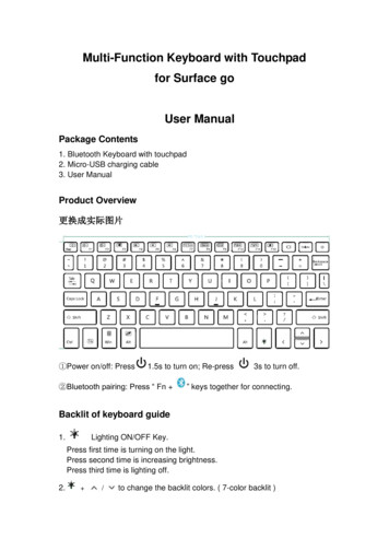 Multi-Function Keyboard With Touchpad For Surface Go User Manual