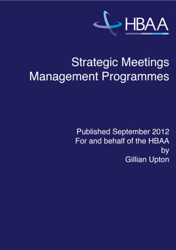 Strategic Meetings Management Programmes